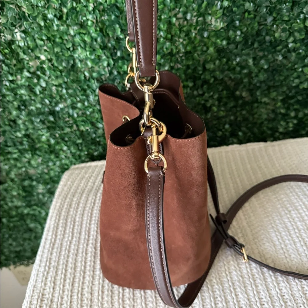 Coach Rowan Brown Suede Bucket Bag NWT